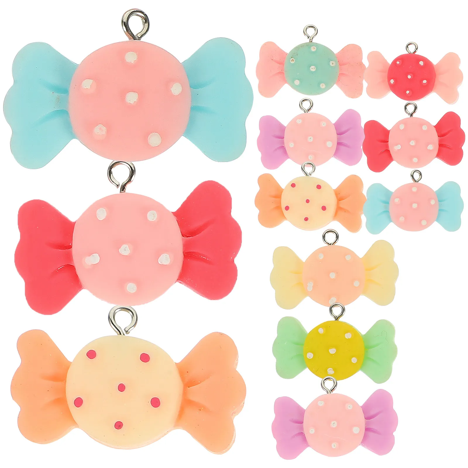 

20 шт. подвесок из смолы в форме конфет для изготовления украшений, оптовые шармы для DIY-изделий: ожерелий, серег, браслетов, брелоков, креативные и милые поделки