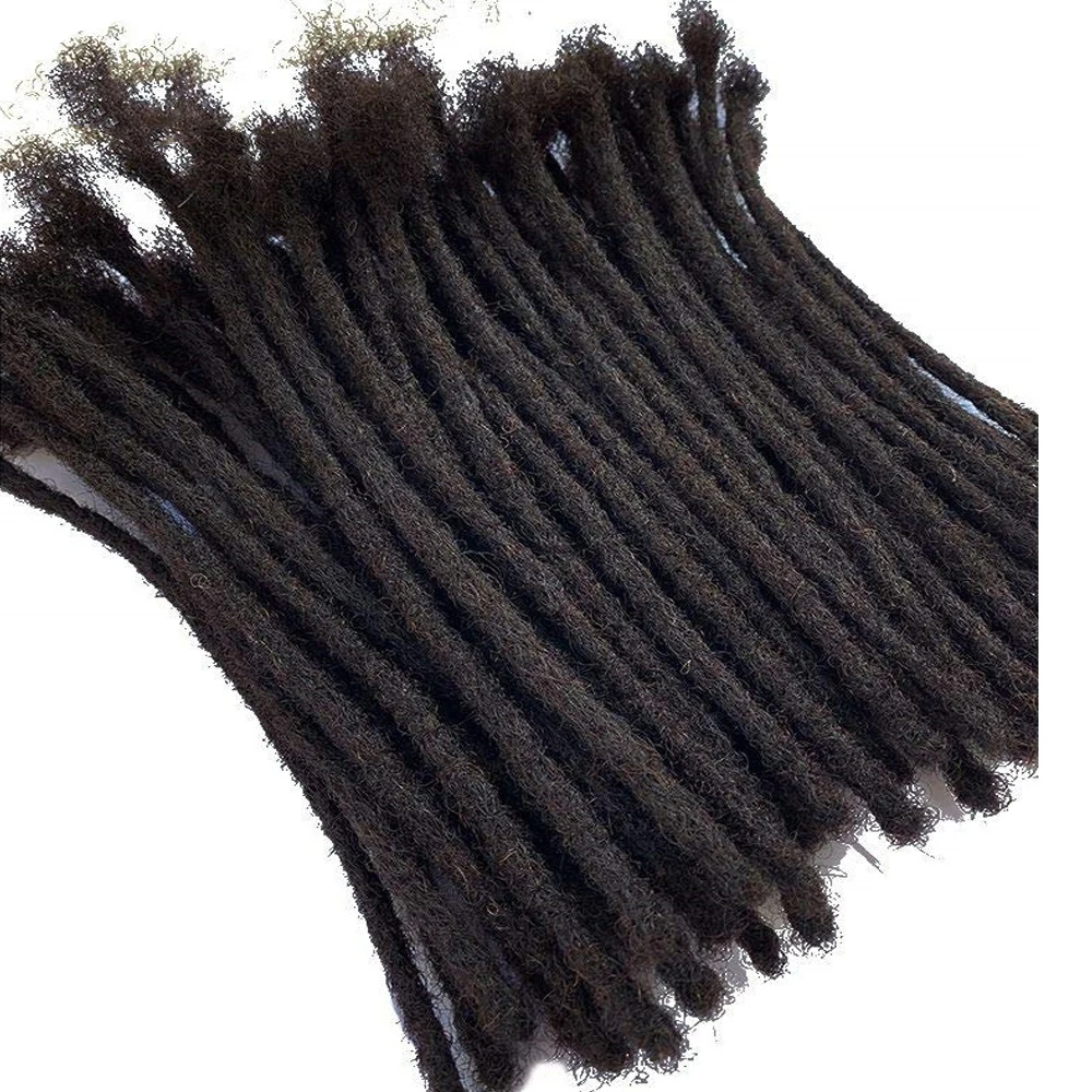 Dreadlocks brésiliens 100 naturels, mèches de cheveux humains, extension de cheveux crépus, 0.4 cm, vente en gros