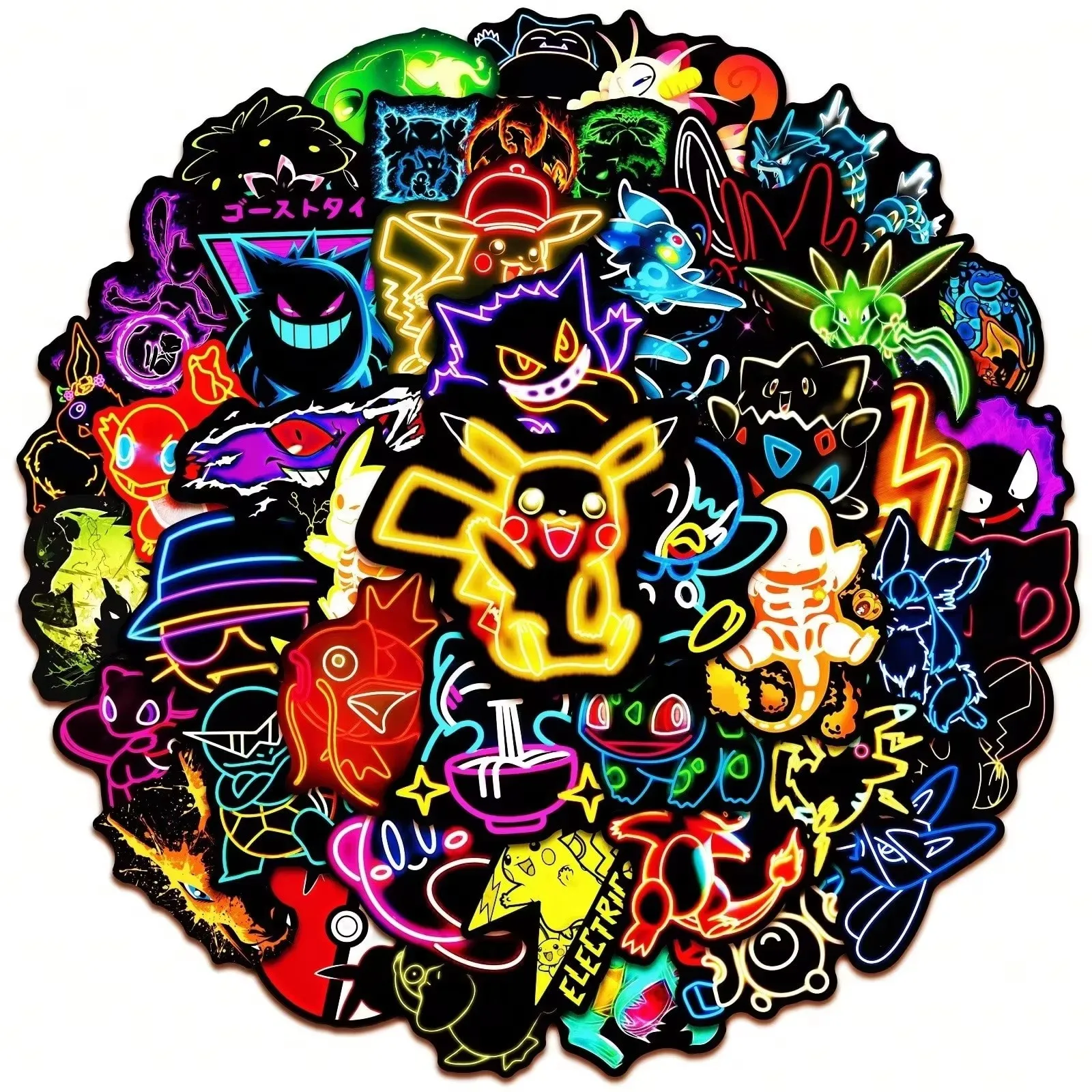 50 Stück niedliche Pokémon-Aufkleber, Cartoon-PVC-Aufkleber, Spielzeug, DIY-Dekoration, wasserdicht, für Skateboard, Gepäck, Telefon, Kühlschrank, Auto, Kindergeschenke