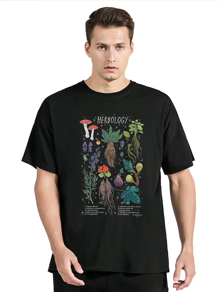 Streetwear Men Women's Cotton Graphic Tshirt Vintage T-Shirt Herbology Cartoon Comic Japanese Trendy Clothing Oversized T shirt