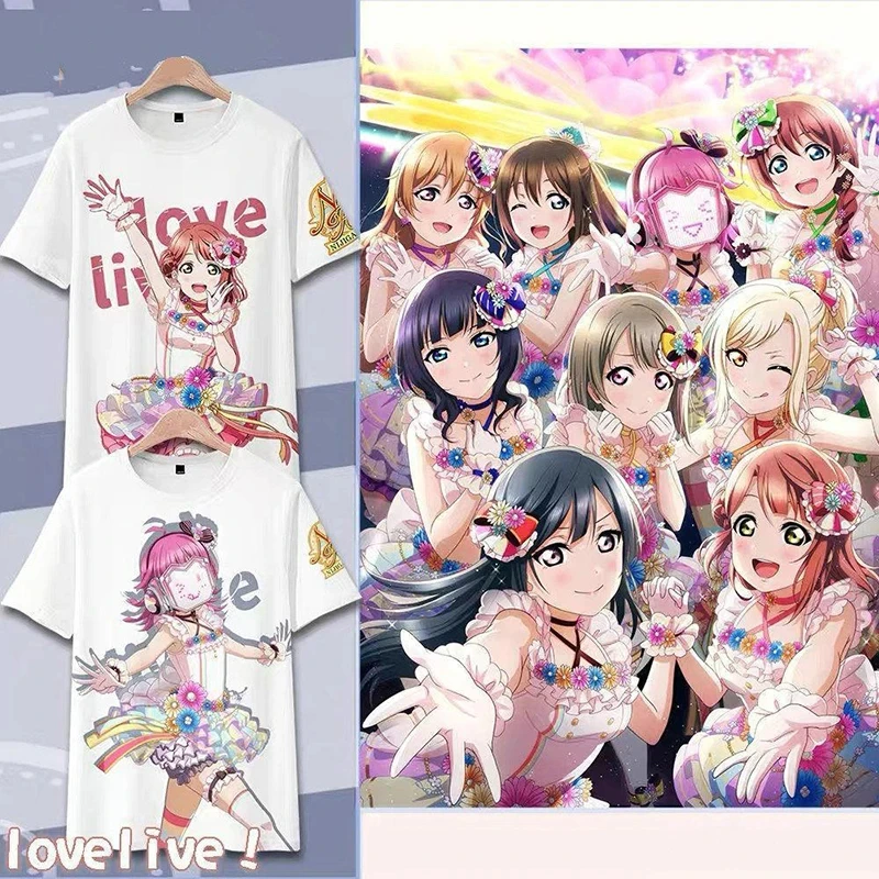 Anime Love Live! Nijigasaki High School Idol Club 3d T-shirt Men Women T Shirts O-neck Short Sleeve Cute Tshirt Unisex Clothing