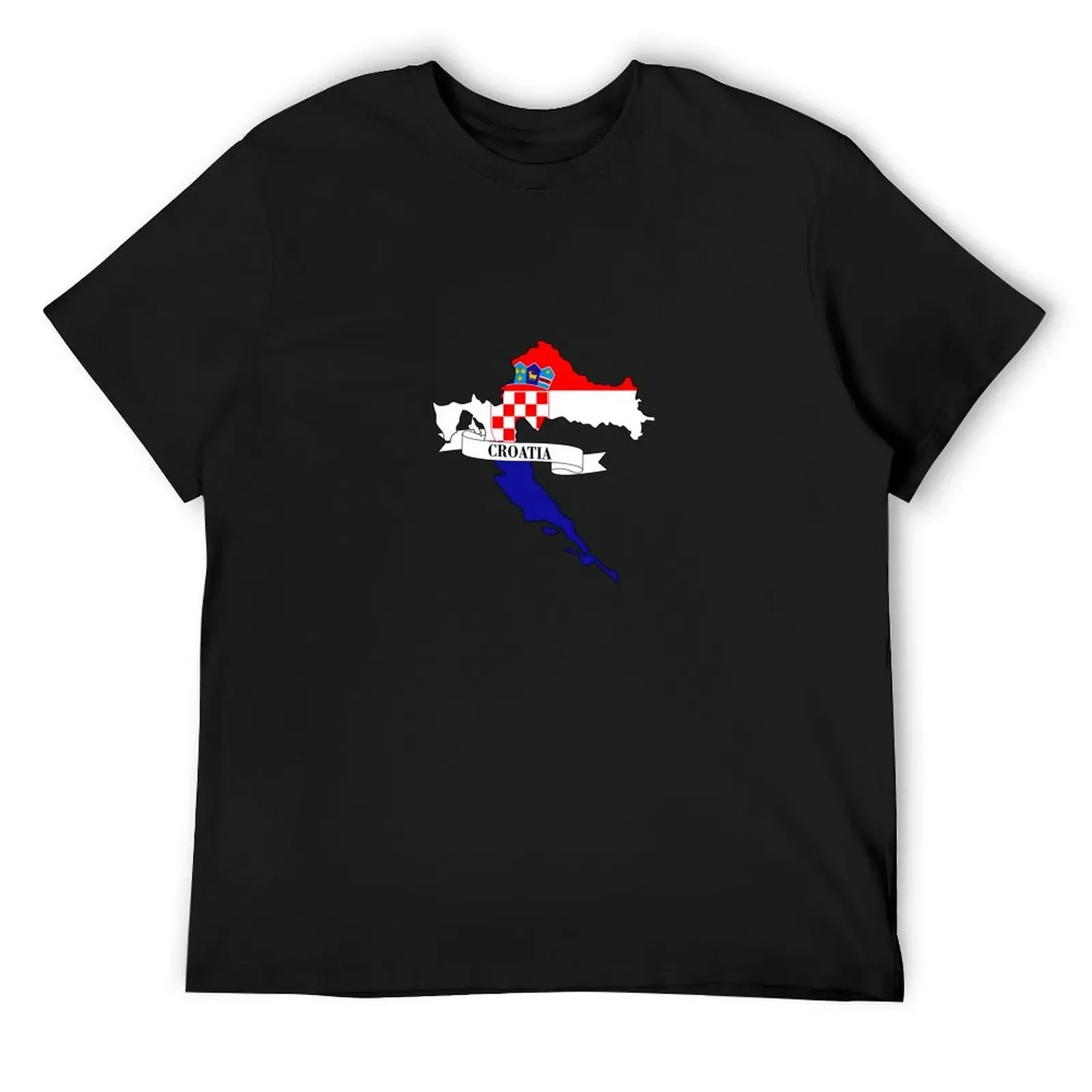 croatia flag map T-Shirt anime clothes sublime man clothes mens big and tall t shirts