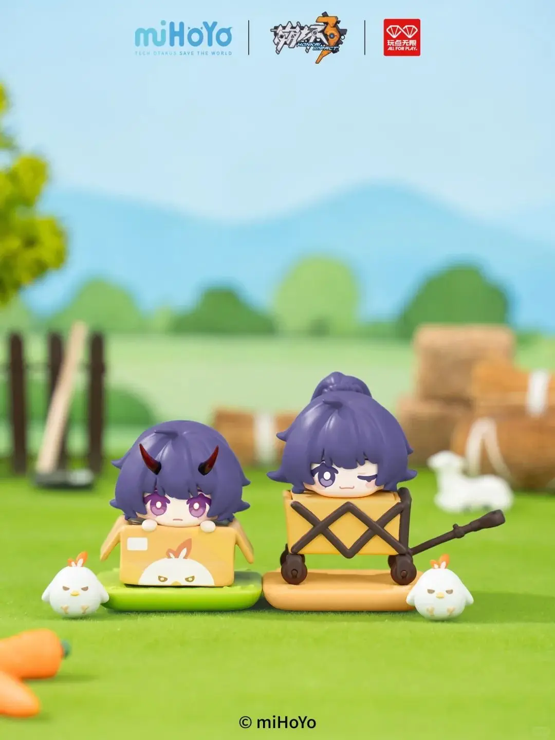 الأصلي ميهويو هونكاي تأثير 3 مزرعة سلسلة Q-Topping 1.0 صندوق أعمى الشكل مكدسة دمية لعبة الطرفية سطح المكتب الديكور هدية #5