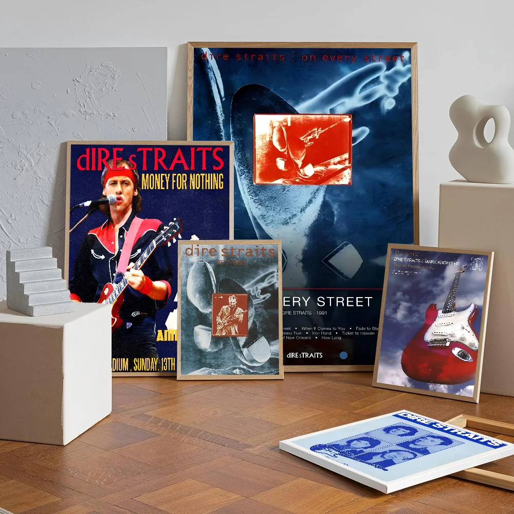 D-Dire S-Straits Singer Whitepaper Poster Waterproof Paper Sticker Coffee House Bar Posters Wall Stickers