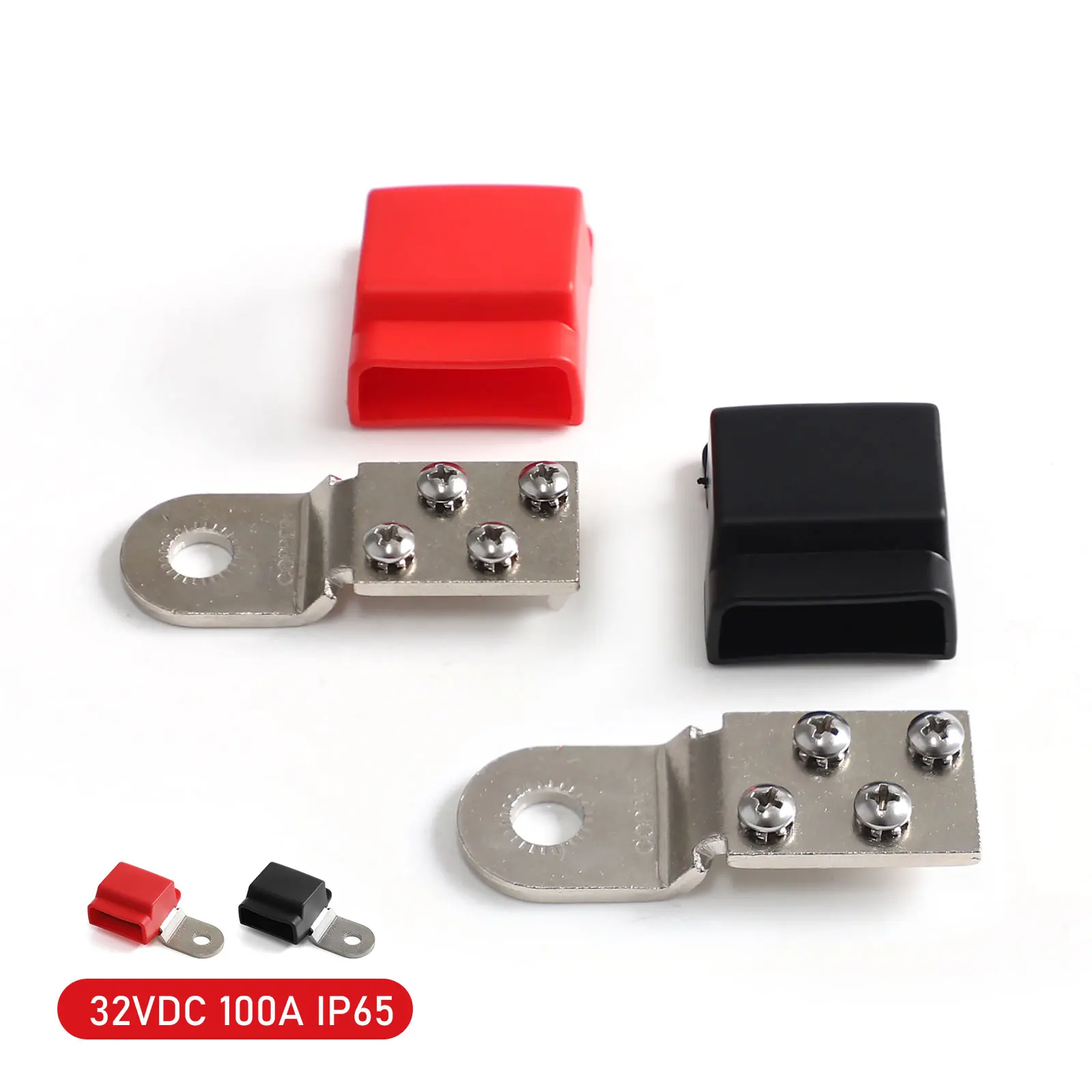 32V 100A Battery Terminal Mount Tin-plated Copper 2340 Bus Bars 4x10-24