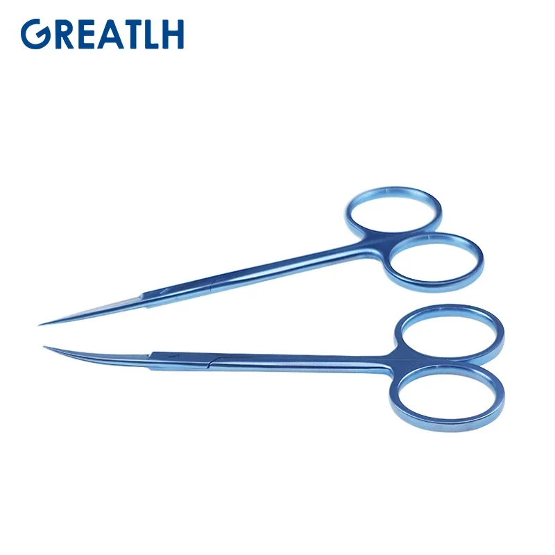 GREATLH 11.5cm Straight Curved Eye Scissors Ophthalmic Sucture Scissors Eye Surgical Instruments