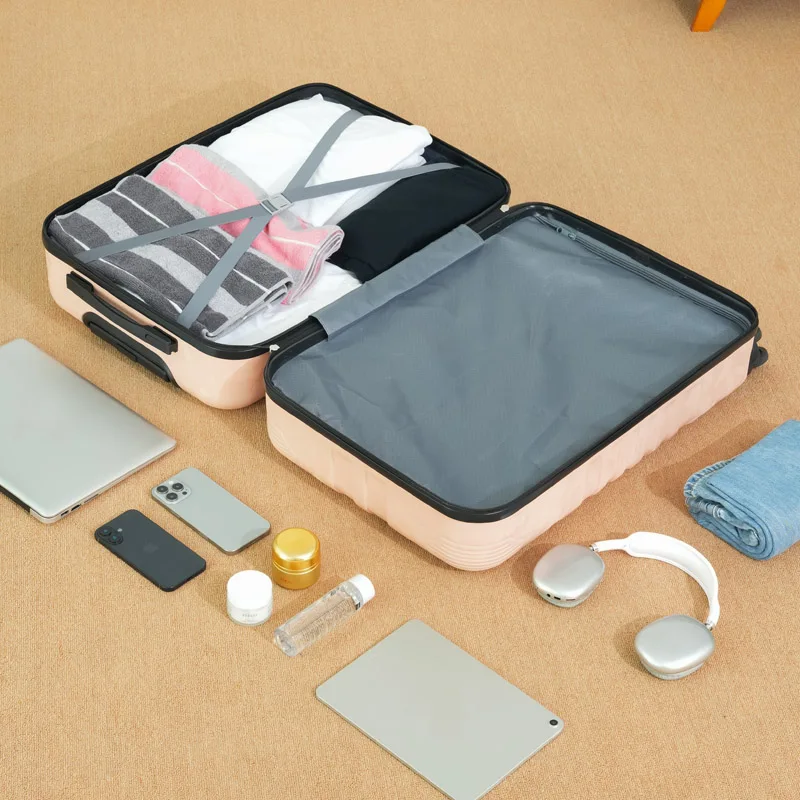 حقيبة مكياج ذات سعة كبيرة، حقيبة مكياج محمولة باليد، أساسيات السفر المدمجة، خفيفة الوزن ومريحة لحقائب السفر