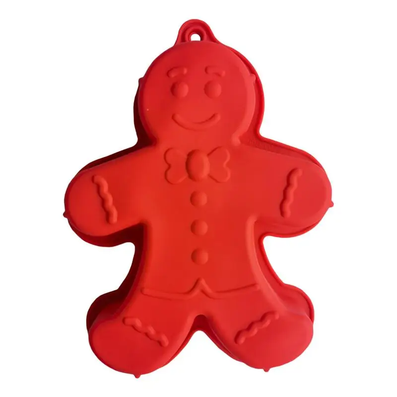 Christmas Gingerbread Man Candle Mold Cookie Chocolate Baking Cake Mould DIY Christmas Atmosphere Scented Candle Silicone Mold