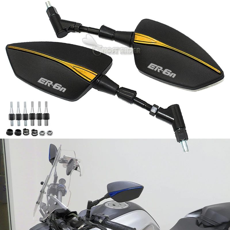 

For KAWASAKI ER6N ER6F ER-6N ER-6F Universal 8MM 10MM Motorcycle Side Mirror rearview Mirrors