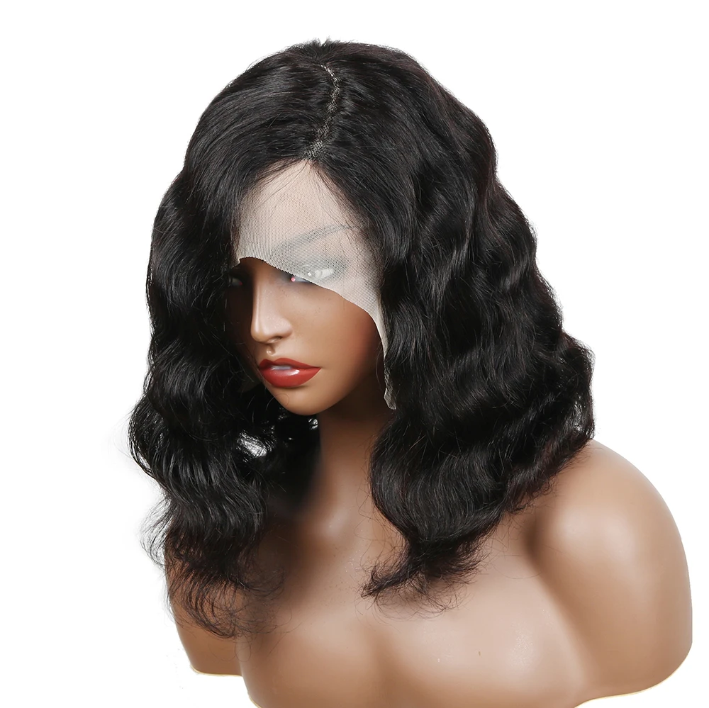 

Side Part Body Wave13x5x2 Lace Bob Wigs Preplucked With Baby Hair Short Bob Lace Wigs Human Hair Wigs Remy Hair T Part Wigs
