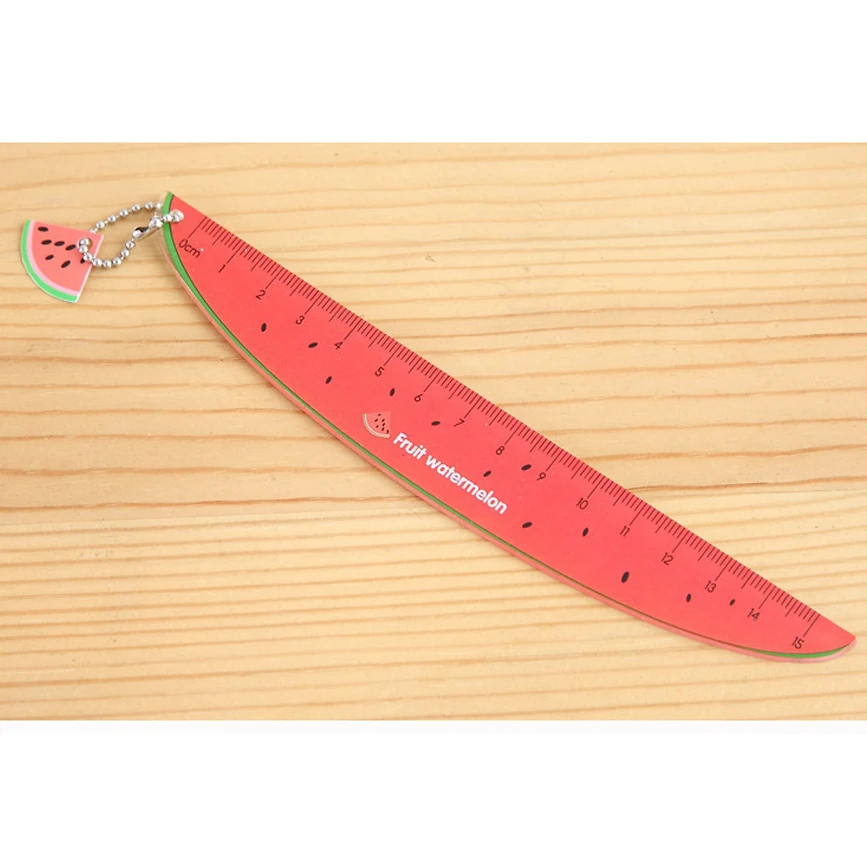 Creative Fruit Ruler Watermelon Ruler Cartoon Pattern Transparent Ruler Student Stationery Student Back-to-School Season