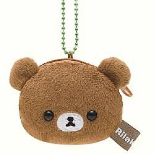 Rilakkuma Korilakkuma Plush Coin Purse Keychain Wallet Women Cartoon Bear Coin Pouch Case Mini Small Coin Holder Money Bag