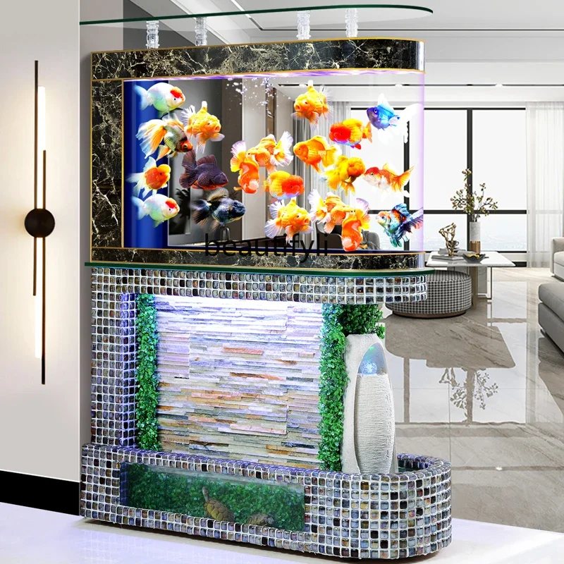 Partition Water Curtain Wall Fish Globe Integrated Home Living Room Ecological Lazy Change Water