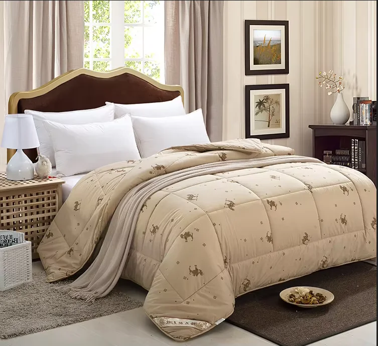 Picture 6: 100% Pure Camel Hair Fill Comforters Cotton Quilted Blanket Twin/Single Bedspread All-Season Bedding Quilt 150x200cm & 180*220cm
