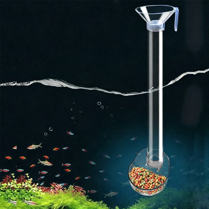 Acrylic Aquarium Fish Feeder Transparent Tube Multifunctional Large Capacity Fish Tank Food Dispenser For Aquarium Tank Shrimp