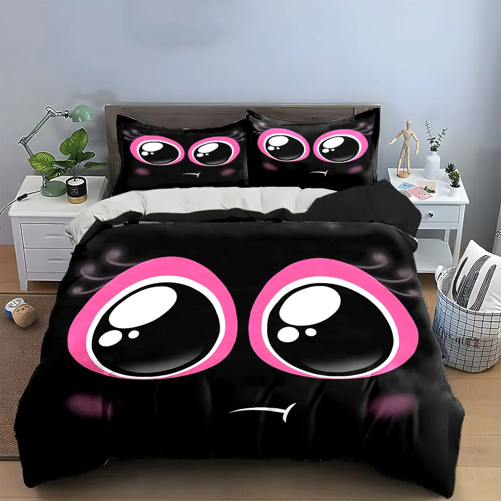 

"Cartoon Decor Stickers Set" Bedding Set with 1 Duvet Cover 2 Pillowcases Single Double King Queen, Gift