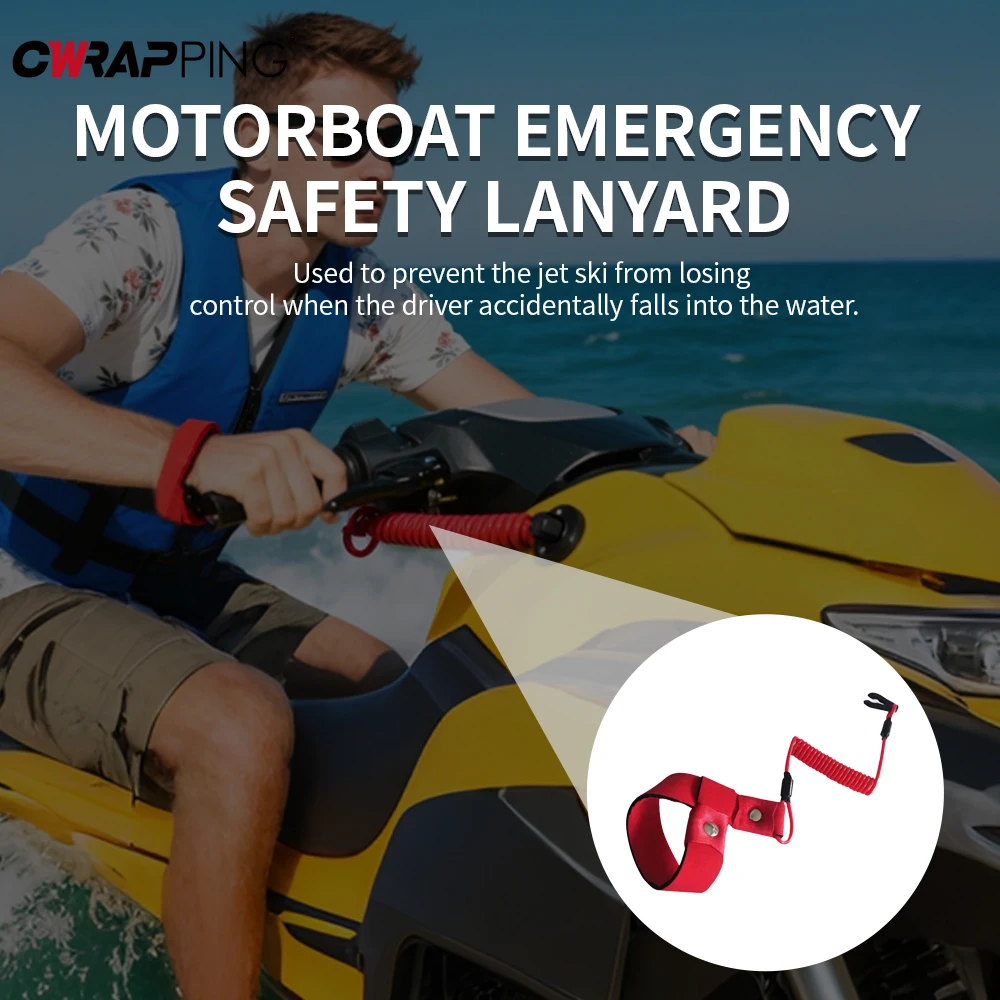 Motorboat Emergency Stop Cord Floating Safety Wrist Lanyard for Jet Ski in Boating Safety Scenarios for Car RV Boat Accessories - view 4