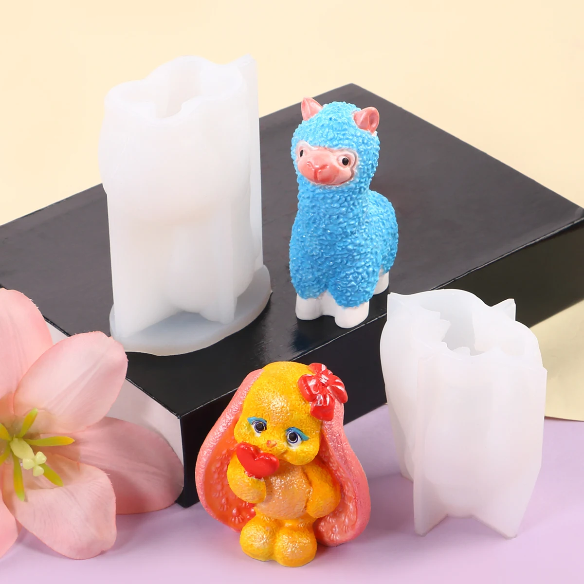 3D Animale Del Fumetto Stampo In Silicone Orso Leone Gatto Alpaca Elefante Anatra Mousse Decorazione Della Torta Fondente Cioccolato Gumpaste Sapone Candela