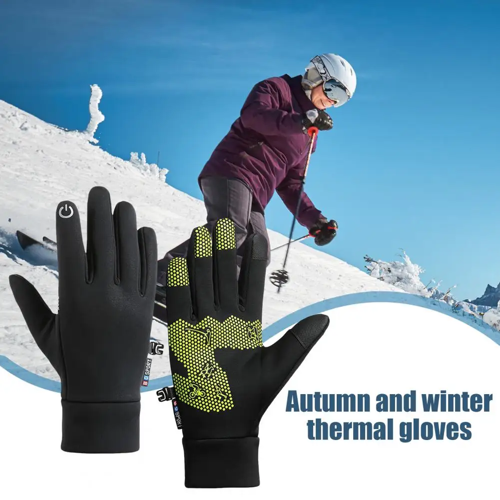 Guantes térmicos para desplazamientos Guantes de montar a prueba de viento Guantes térmicos con pantalla táctil a prueba de viento para hombres y mujeres Impermeables para el clima