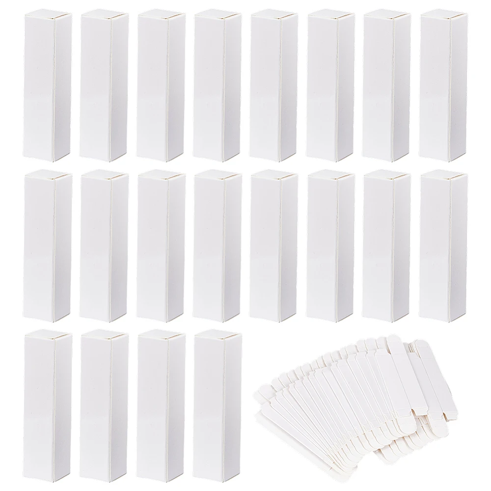 50pcs Kraft Paper Lipstick Boxes 0.8x0.8x3.3 inch Oil Lipstick Bottle Packaging Boxes White Essential Oil Wrapping Box Lip
