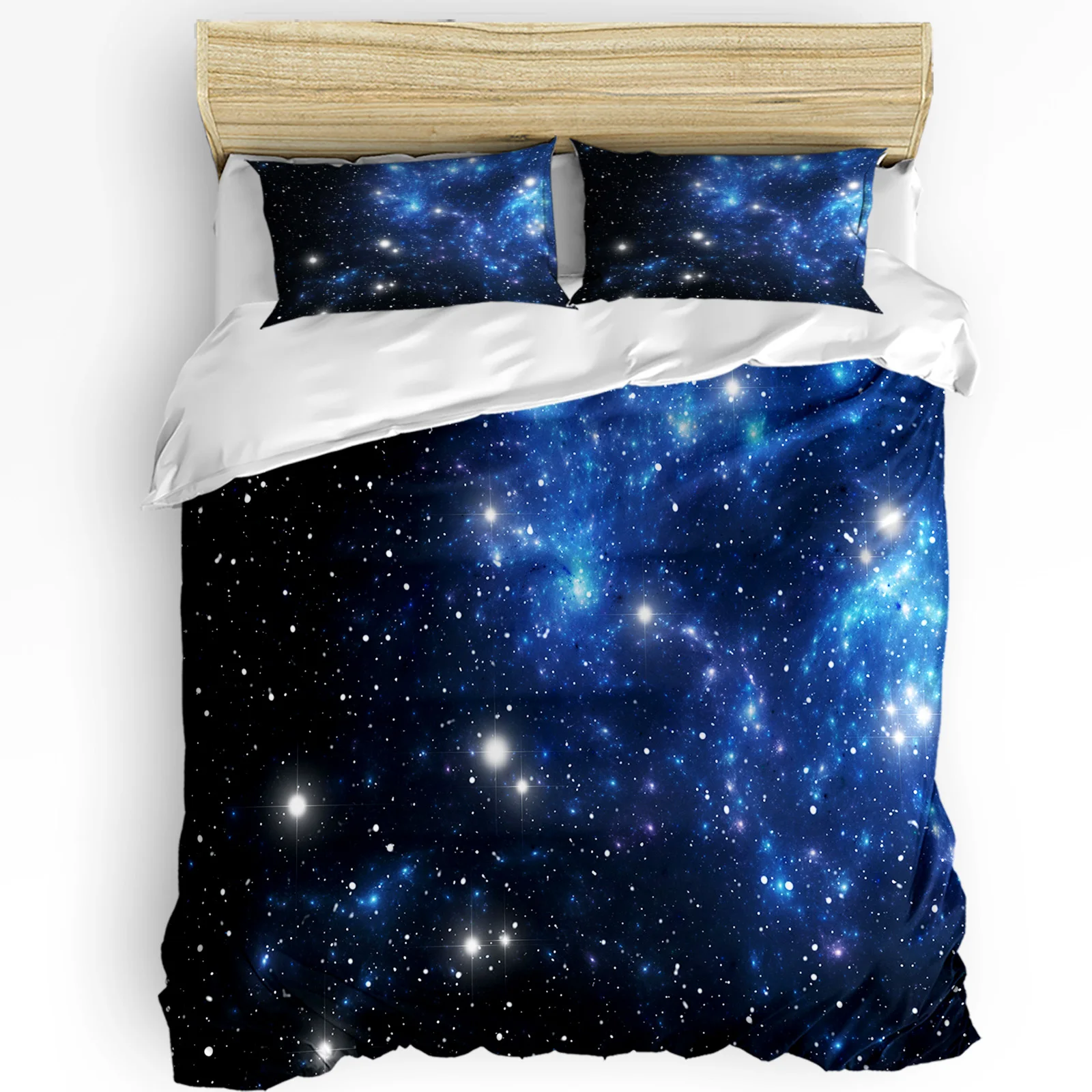 

Starry Sky 3pcs Duvet Cover Set with Pillow Case Double Comforter Bedding Set Quilt Cover Couple Bed