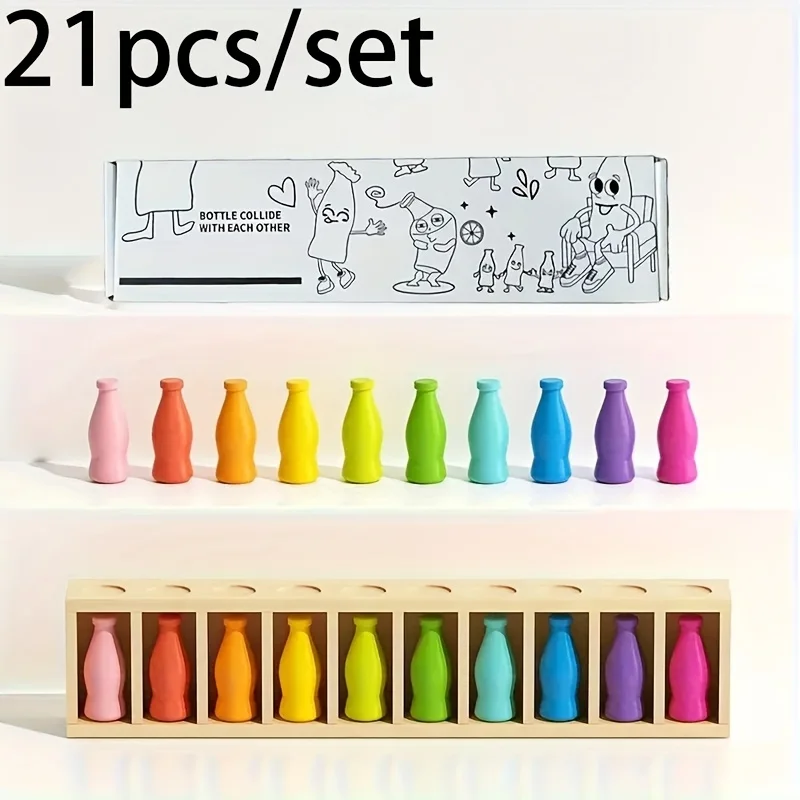 

(21Pcs Fun Playset) 21Pcs Colorful Bottle Playset | Enhance Logical Thinking,Color Guessing & Matching Game for Adults,For Relaxation & Entertainment,Contains 20 Colorful Bottles+1 Game