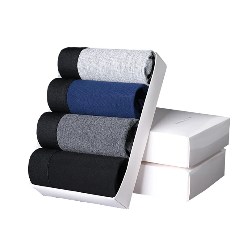 

4pcs/set High Quality Men's Underwear Antibacterial Boxer Shorts Elastic Breathable Men Underpants Large Size Knit Men Panties