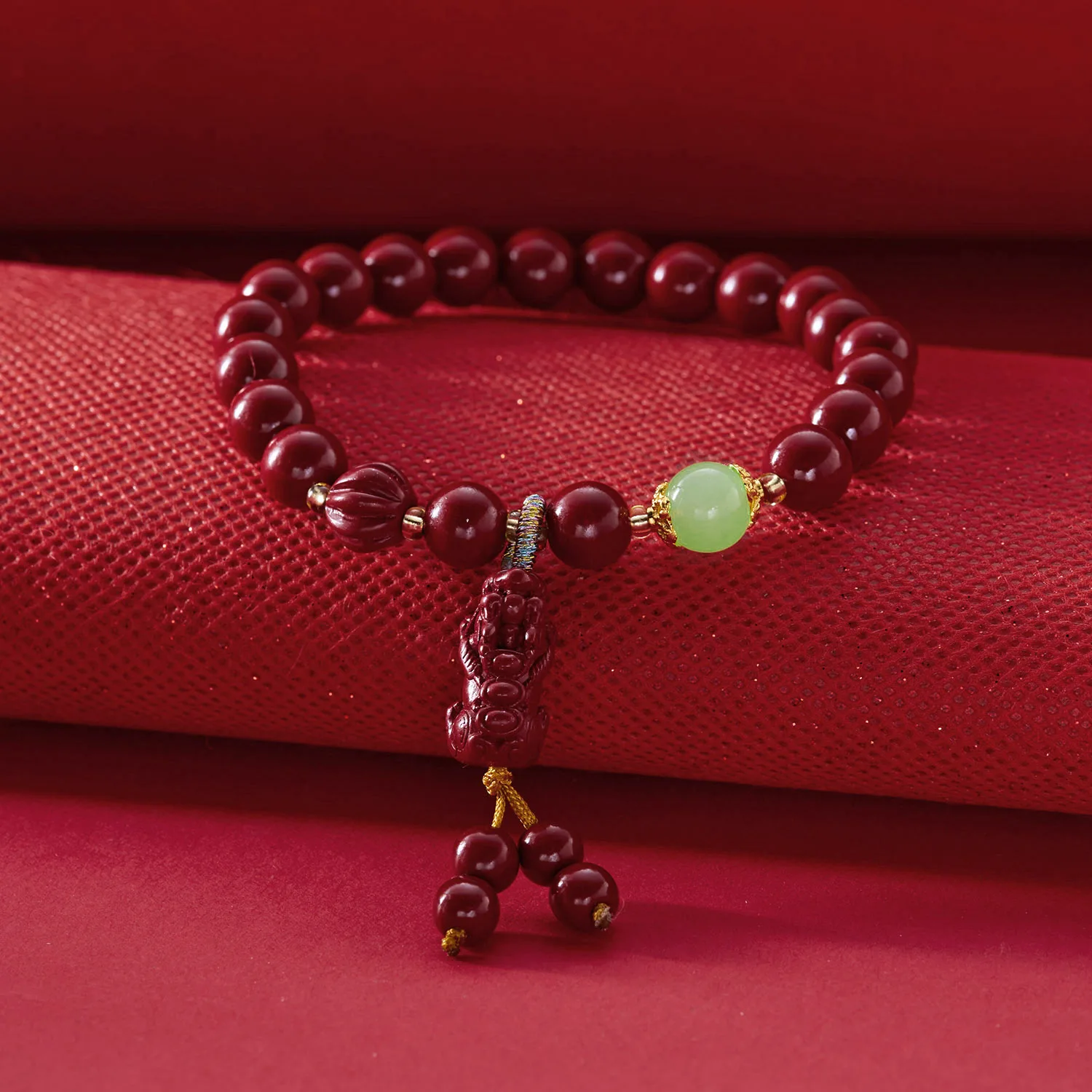 الصينية فنغ شوي الأحمر تقليد الزنجفر مطرز أساور للنساء الرجال بي شيوى لوتس جلب الثروة حسن الحظ الازدهار مجوهرات #1