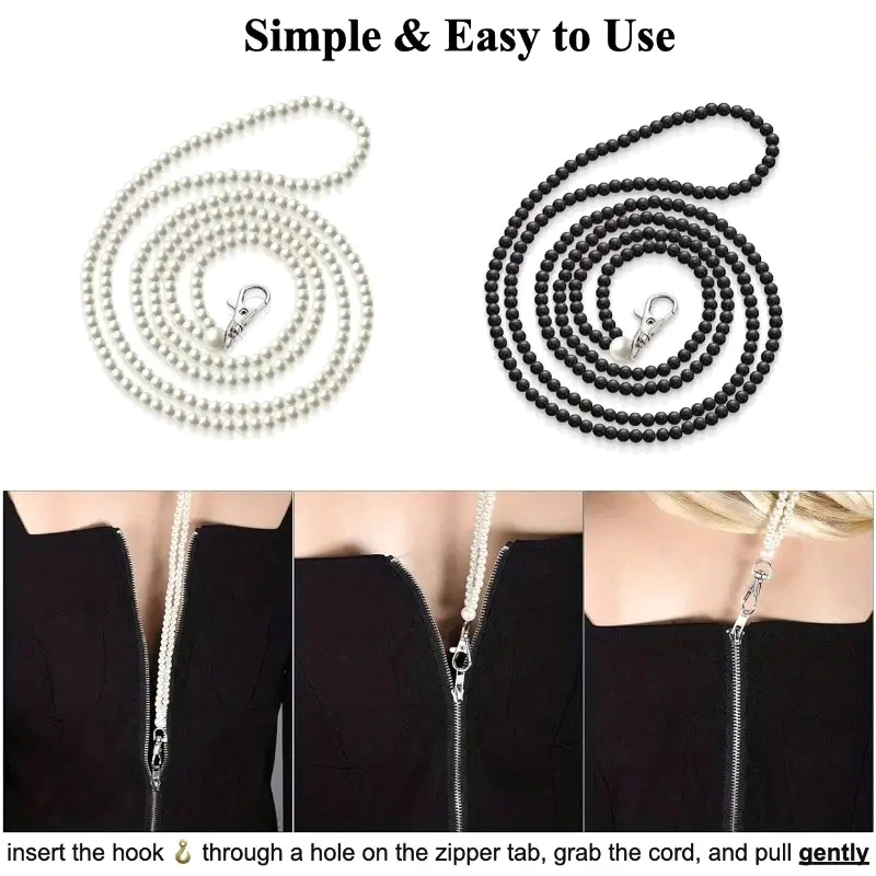 Durable 2-in-1 Beaded Zipper Helper Tool For Women, Easy Dress Zip Assistance For Dresses, Skirts And Jumpsuits Extension Tool