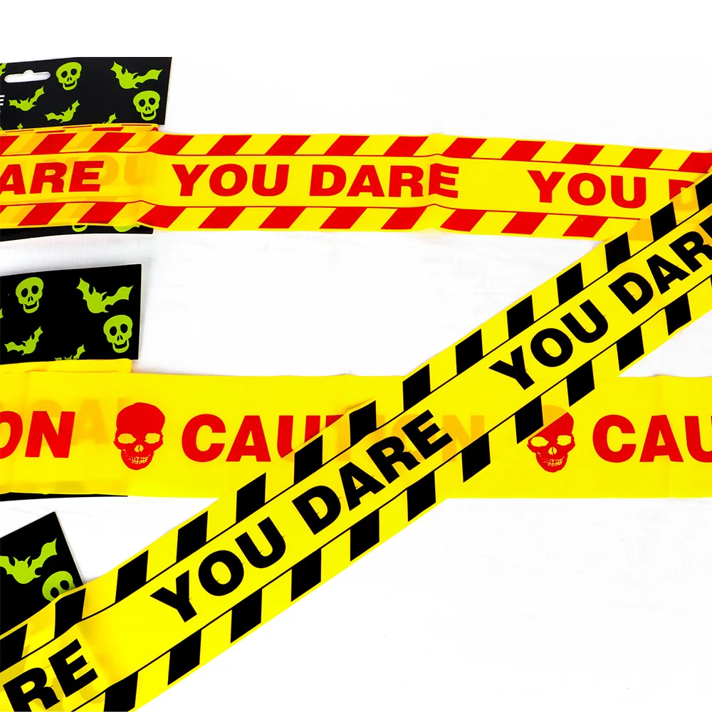 6Mx7.5CM Halloween Warning Tape Signs Halloween Props Danger Warning Line Isolation Belt Sign Home Garden Halloween Decoration