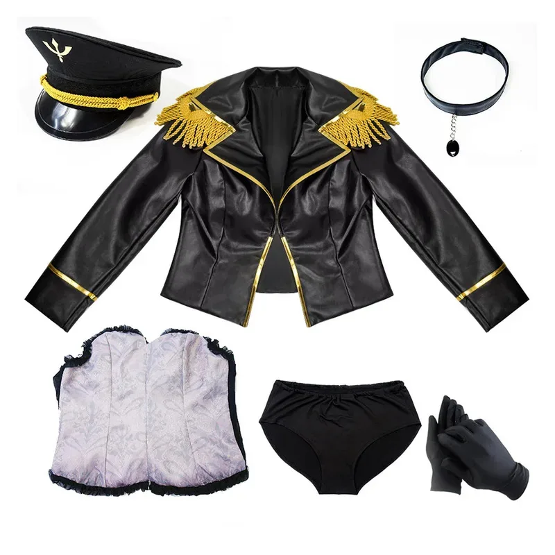 ชิออน นิคาโดะชุดคอสเพลย์อะนิเมะแต่งตัวคอสดาร์ลิ่งเครื่องแต่งกายผู้หญิงปลอมตัวบทบาทหมวกวิกผมถุงมือสร้อยคอชุดฮาโลวีน