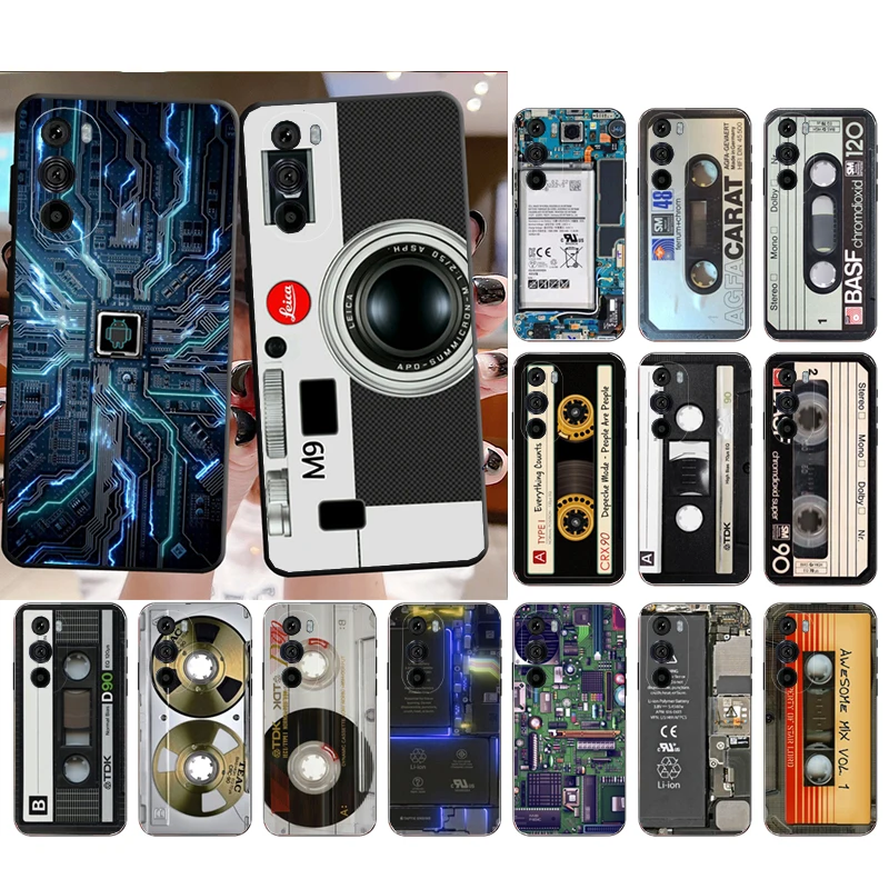 

Phone Case For Motorola Edge 50 40 Pro 60 50 40 30 Ultra Neo Fusion Moto G85 G72 G53 G54 G84 G13 G32 Cassette Tape Battery
