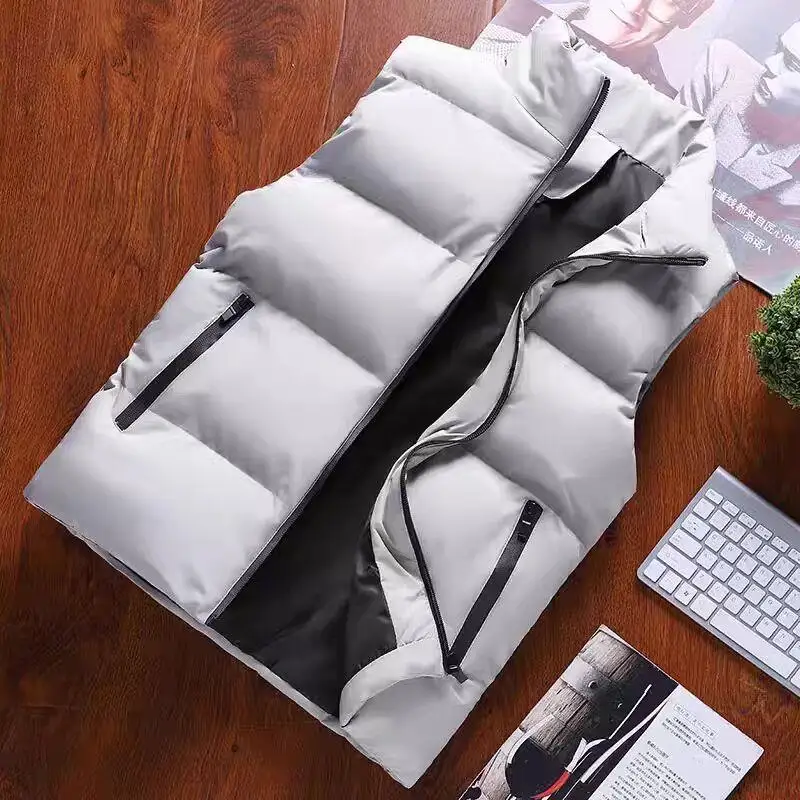 

Мужской пуховый жилет-джатик, теплая свободная зимняя верхняя одежда, молодежная модная цветная застежка-молния, утягивающий сле