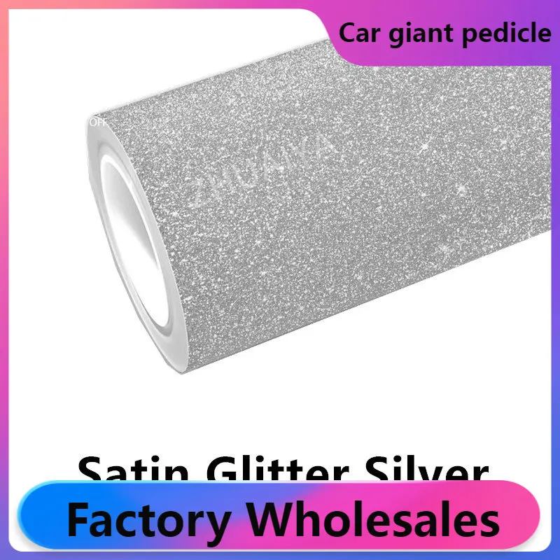 

Highest quality Silver super Diamonds Vinyl Wrap film wrapping bright 1.35*18m roll quality Warranty covering film voice Pau