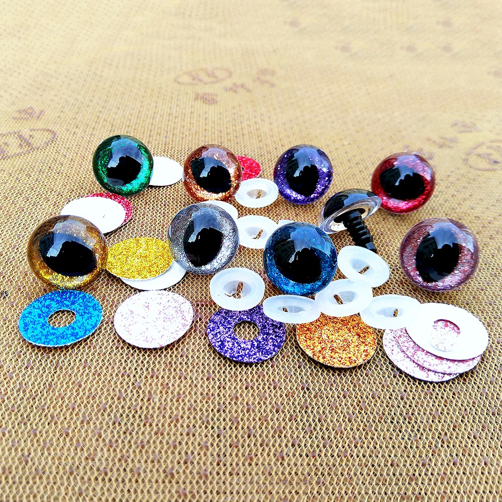 20pcs 3D DIY Plastic Safety Eyes For Crochet Toys Amigurumi 12mm Stuffed Felting Toys Crafts Accessories Cat Bear Doll Animal