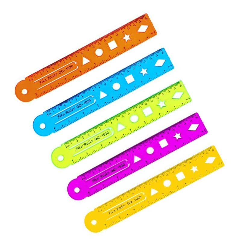 4 Pcs Multifunctional Ruler 15/20/30cm Flexible Ruler Straight Ruler Soft Ruler Dropship