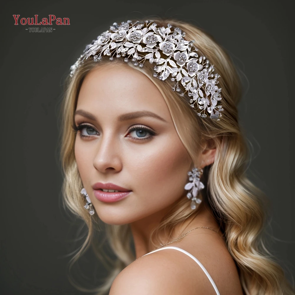 YouLaPan-Diadema nupcial de lujo para mujer, diadema de cristal, Tiara hecha a mano, accesorios para el cabello de boda, HP349