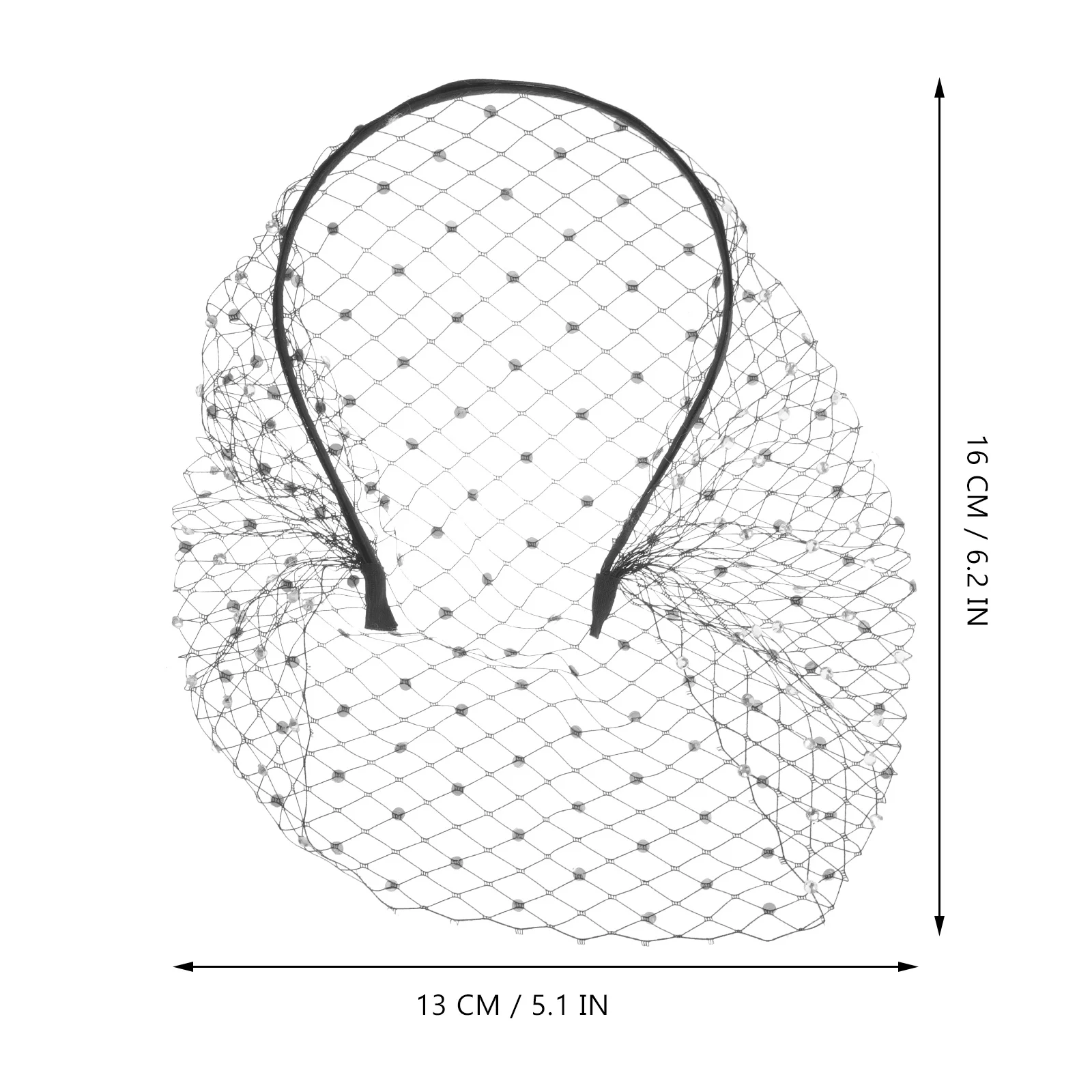 Bridal Wedding Veil Headband Rhinestone Veil Fascinator Elegant Bride Headpiece for Tea Party Women Hair Accessories