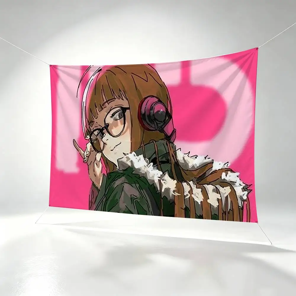 RPG Persona 5 F-Futaba Sakura Joker  Flags Wall Hanging Background Art Banner for Bedroom Home Outdoor Decor
