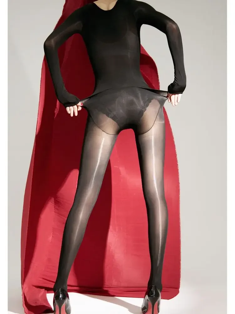 للجنسين لامعة لامعة 8D حجم كبير جوارب طويلة بوديستوكينج الجوارب مثير شفافة الملتصقة ارتداءها يوتار الملابس الداخلية Catsuit الجسم