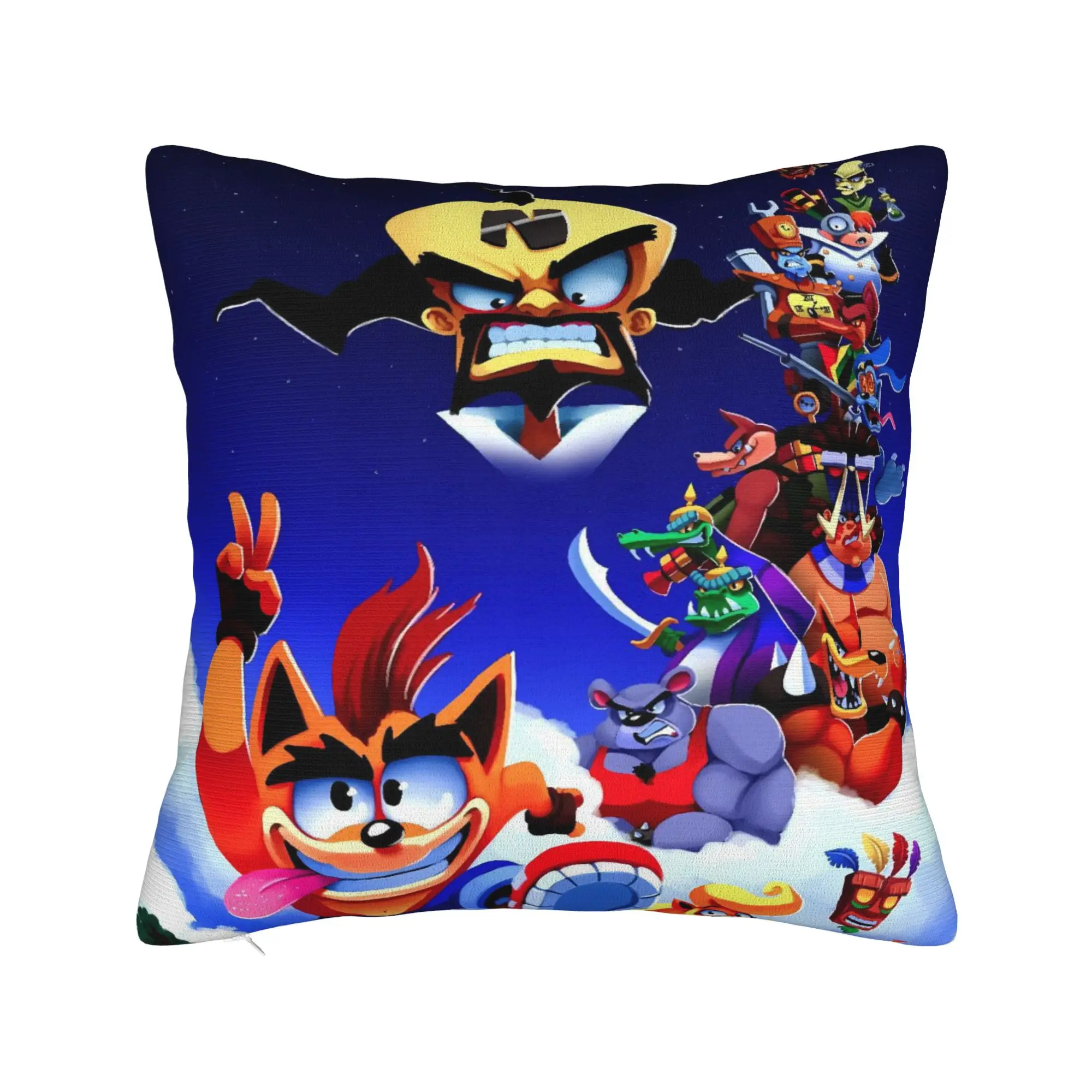 Crash Bandicoot Boss Battle Pillow Cover  Morden Pillow Case For Sofa Home Decor Soft Pillowcases Birthday Present