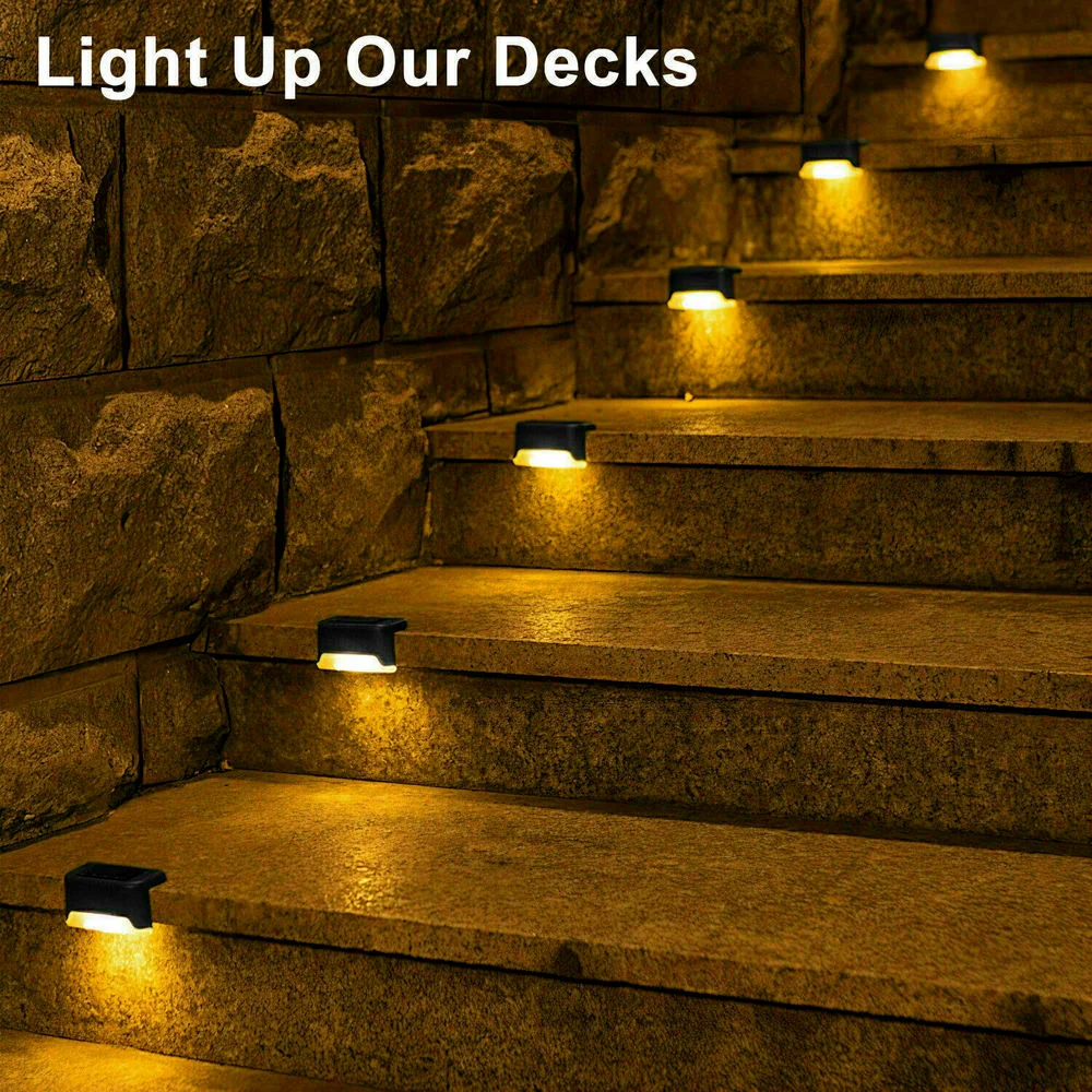 

Outdoor Solar Powered LED Deck Lights Path Garden Pathway Stairs Step Fence Lamp IP66 Waterproof Decorative Lamp