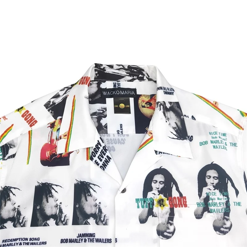 WACKO MARIA Beach Style Casual Vacation Hawaiian Short Sleeve Shirt Quality Brand Cuban Neck Mens Womens Shirt Tops