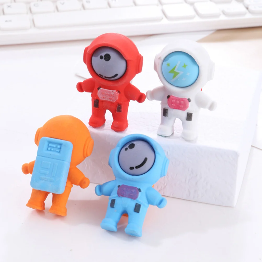 

18Pcs Space Theme Erasers Astronaut Design Soft Material Fun Erasers for School Students Kindergarten Art Class Correction Tool