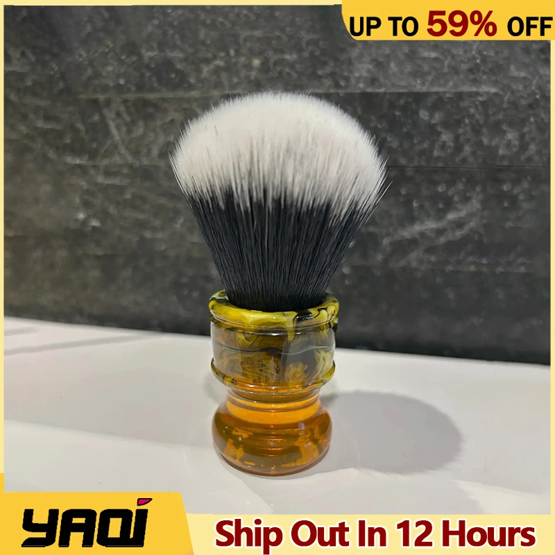 Yaqi 24 مللي متر الرجال فرش الحلاقة الرطبة ساجرادا فاميليا أسود/أبيض سهرة الألياف الاصطناعية الراتنج مقبض لبع نمط حياة مكرر #1