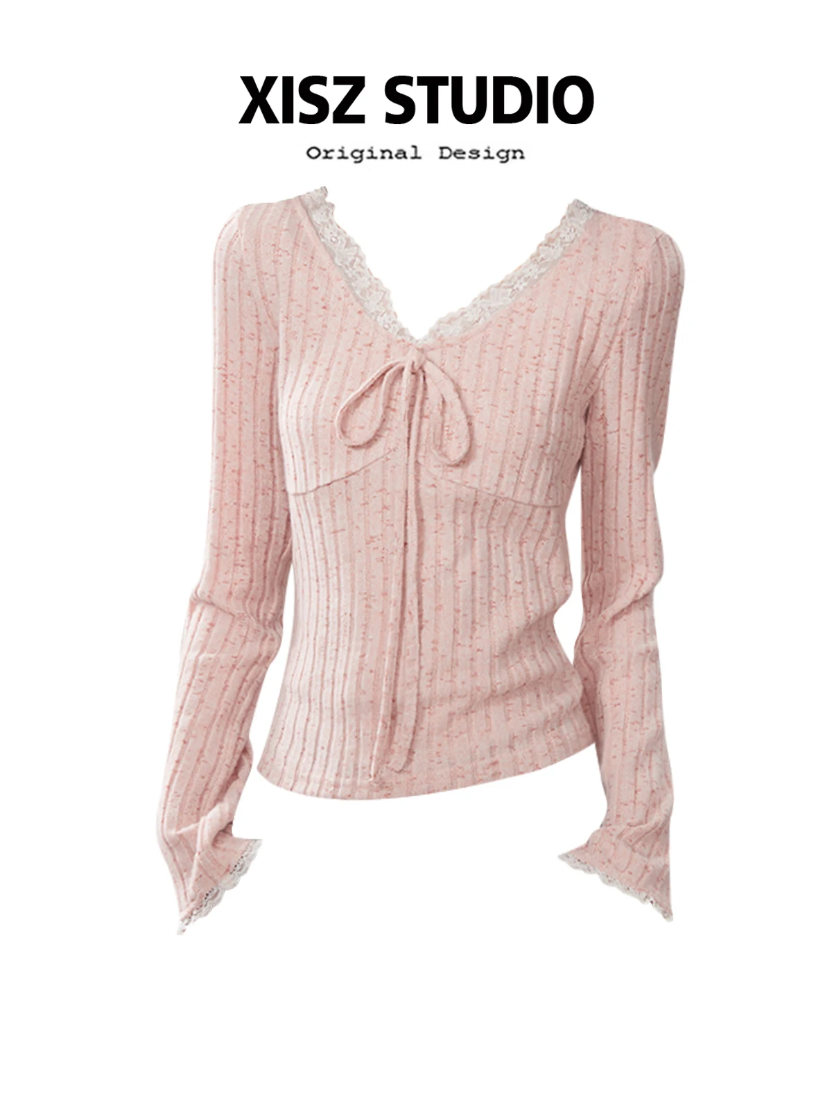 

Women Pink T-Shirt Korean Y2k Torn T-Shirt 90s Fashion Vintage Tee Top Long Sleeve Emo 2000s Aesthetic T Shirts 2025 Autumn