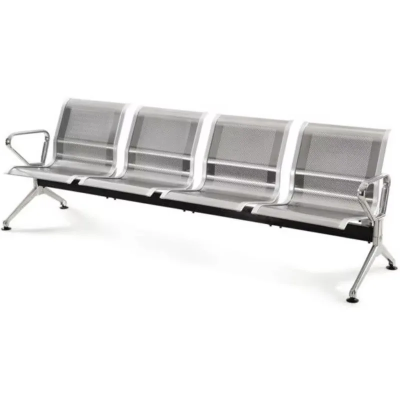 3-Seater 304 Solid Stainless Steel Public Waiting Chair | Hospital Clinic Row Seating, Station Rest Bench