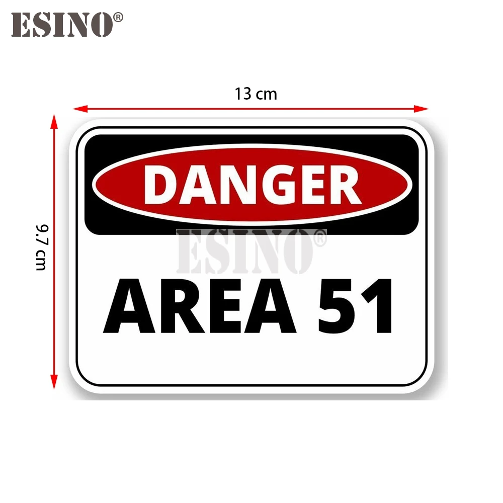 Car Styling Creative Funny Warning Danger Area 51 Alien America Cartoon PVC Decal Waterproof Car Body Sticker Pattern Vinyl