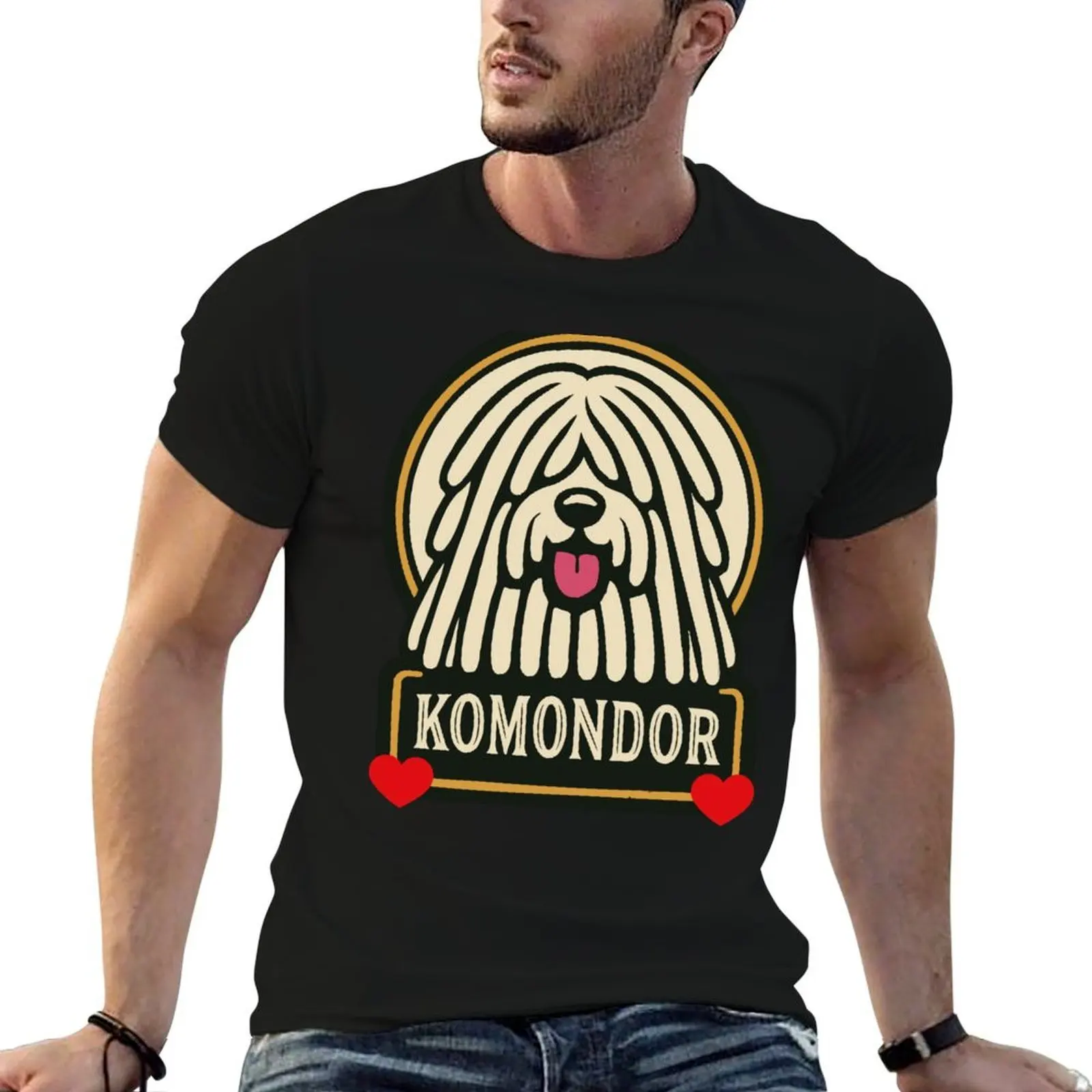 Camiseta Komondor Hungarian Sheepdog Mop Dog con Dreads, camisetas para hombre, camiseta de algodón, camiseta personalizada para hombre, camiseta de verano