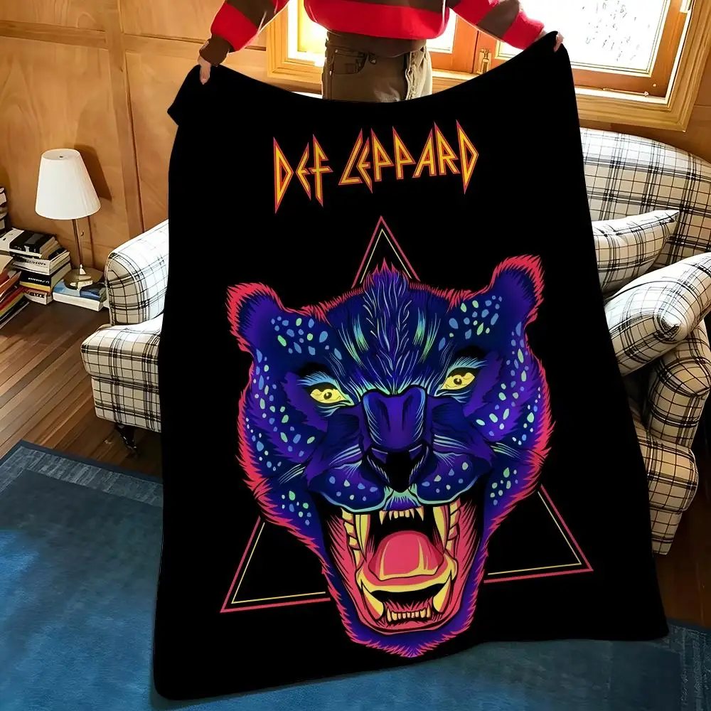 Music D-Def L-Leppard Überwurfdecke aus Flanell, geeignet für Sofas, Betten, Büros, Reisen, Campingstühle – Detail 11